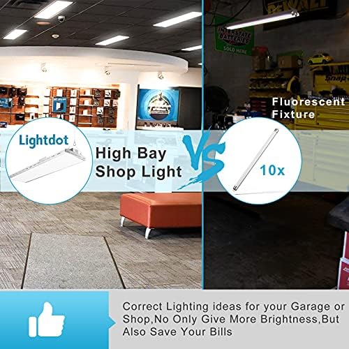 LightDot 2 חבילה Led Led Bay Shop Light, 4ft 265W 38000LM [Eqv.1000W MH/HP